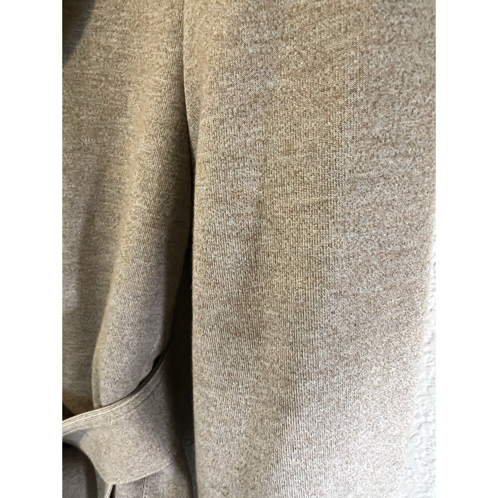 Uniqlo U Chester Beige Belted Stretch Jersey Duster Long Coat Size L Minimalist - Picture 5 of 16